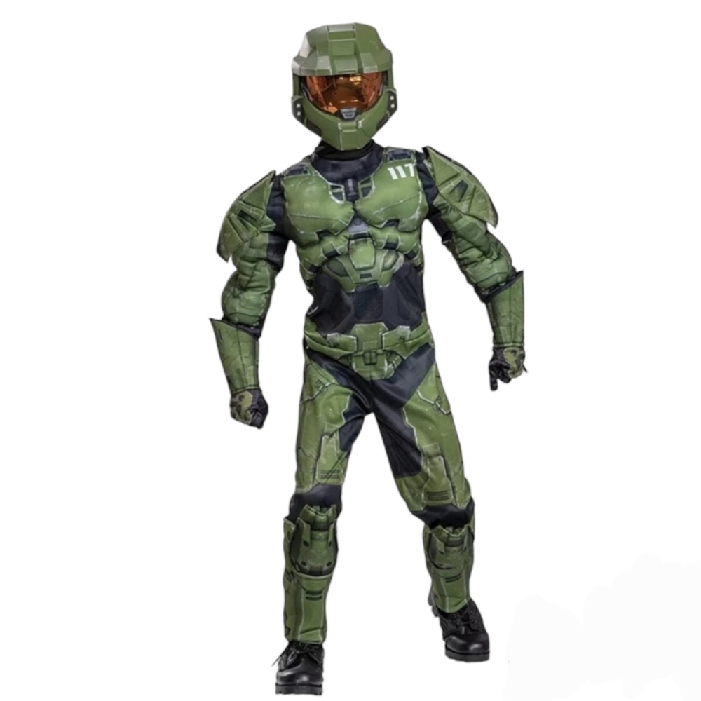 Halo Infinite Master‎ Chief Kids Costume Green/Black Size S/P (4-6)